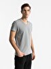 V-neck Basic Fit Grey T-shirt