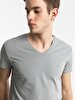 V-neck Basic Fit Grey T-shirt