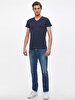 V-neck Basic Fit Navy T-shirt