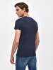 V-neck Basic Fit Navy T-shirt