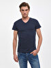 V-neck Basic Fit Navy T-shirt