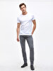 Crew Neck Basic Short Arm Slim White T-shirt