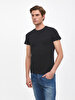 Crew Neck Basic Short Arm Slim Black T-shirt