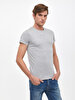 Crew Neck Basic Short Arm Slim Grey T-shirt