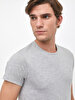 Crew Neck Basic Short Arm Slim Grey T-shirt