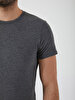 Crew Neck Basic Short Arm Slim Anthracite T-shirt