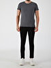 Crew Neck Basic Short Arm Slim Anthracite T-shirt