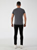 Crew Neck Basic Short Arm Slim Anthracite T-shirt
