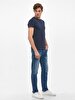 Crew Neck Basic Short Arm Slim Navy T-shirt