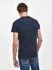 Crew Neck Basic Short Arm Slim Navy T-shirt