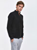 Zipper Closing Schwarz Sweatshirt