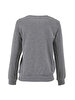 Round Collar Logo Printed Grey Sweatshirt