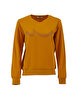 Round Collar Logo Printed Yellow Sweatshirt