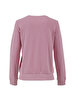 Round Collar Logo Printed Pink Sweatshirt