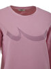 Round Collar Logo Printed Pink Sweatshirt