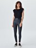 Simulated Leather Zwart Legging