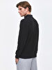Turtle Neck Zipper Closing Zwart Sweatshirt