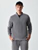 Turtle Neck Zipper Closing Grey