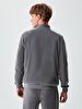 Turtle Neck Zipper Closing Grey