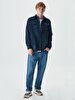 Ribbed Velvet Donkerblauw Overhemd