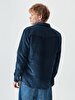 Ribbed Velvet Donkerblauw Overhemd
