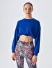 Waist Elastic Blue Sweatshirt