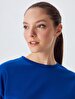 Waist Elastic Blue Sweatshirt