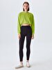 Waist Elastic Green Sweatshirt