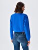 Waist Elastic Blue Sweatshirt
