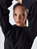 Waist Elastic Black Sweatshirt