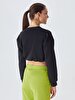 Waist Elastic Black Sweatshirt
