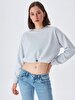 Waist Elastic Grey Sweatshirt