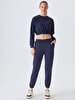 Waist Elastic Navy Sweatshirt