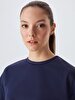 Waist Elastic Navy Sweatshirt