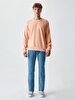 Crew Neck Orange Sweatshirt