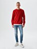 Crew Neck Red Sweatshirt