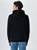 Logo Printed With Hood Black Sweatshirt