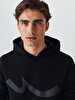 Logo Printed With Hood Black Sweatshirt