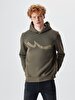 Logo Printed With Hood Green Sweatshirt