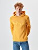 Logo Printed With Hood Yellow Sweatshirt