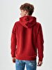 Logo Printed With Hood Red Sweatshirt