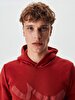 Logo Printed With Hood Red Sweatshirt