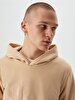 Logo Printed With Hood Beige Sweatshirt