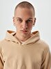 Logo Printed With Hood Beige Sweatshirt