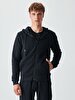 With Hood Zipper Closing Black