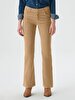Ribbed Velvet Beige Trousers
