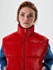 Straight Collar Puffer Red Vest