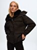 With Pockets With Hood Black Coat
