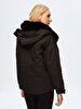 With Pockets With Hood Black Coat
