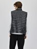 Zipper Closing Puffer Black Vest